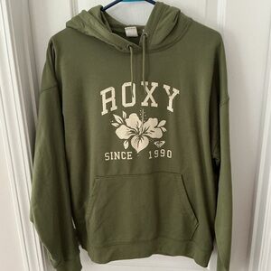 NWOT Roxy Olive Green Hoodie with Logo